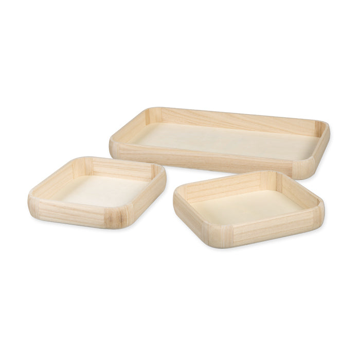 Holz-Dekotabletts 3er Set