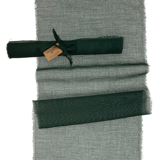 Chiffon-Band / Tischläufer Waldgrün