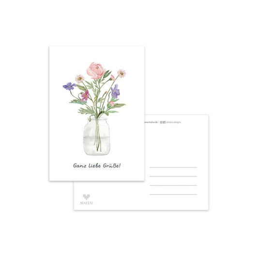 Postkarte "Ganz liebe Grüße"