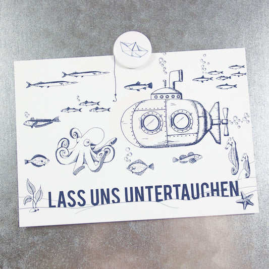 Postkarte "Lass uns untertauchen"