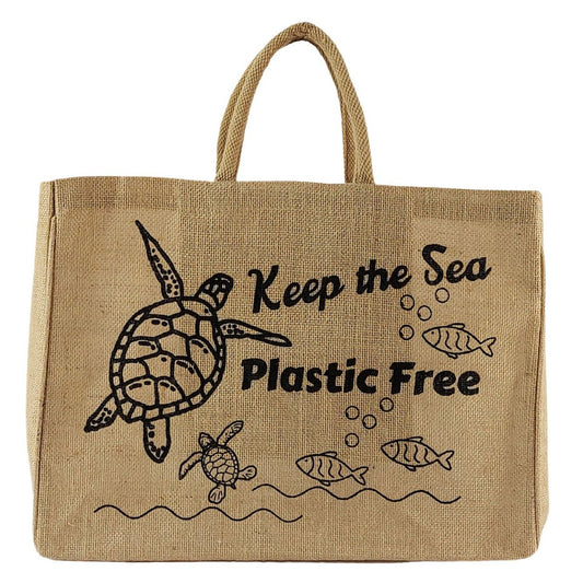 Jutetasche "Keep the Sea Plastic Free"