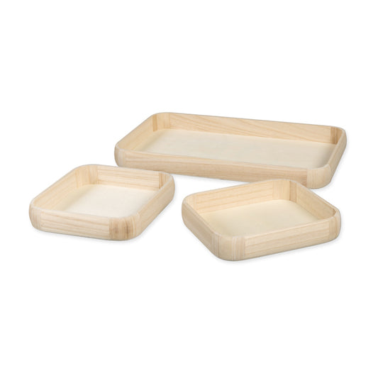 Holz-Dekotabletts 3er Set