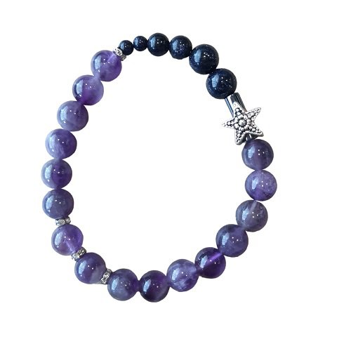 Amethyst Armband mit Seestern-Perle